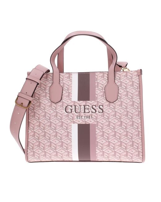 Guess Silvana 2 Compartment Tote in Pink | Lyst