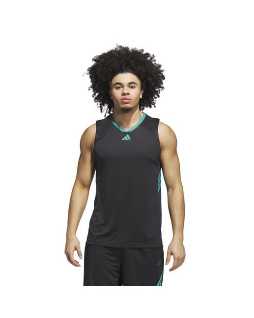Adidas Black Basketball Legends 3-stripes Tank Top for men