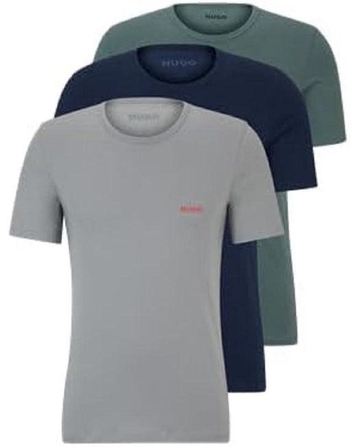 HUGO T-Shirt RN Triplet P ,Dark Green307,M in Blue für Herren
