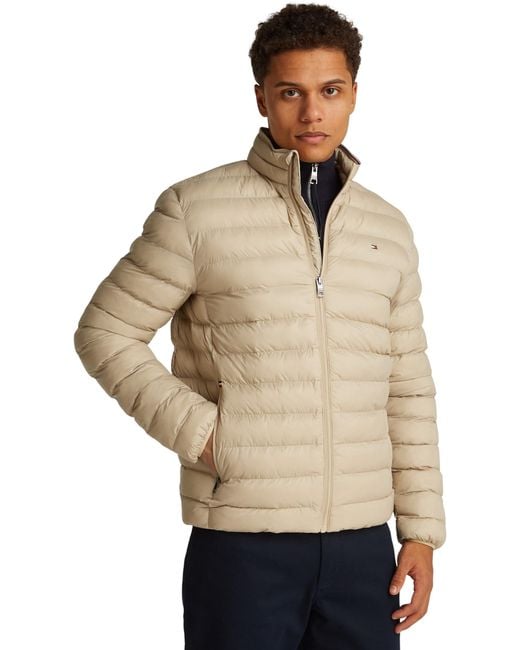 Tommy Hilfiger Natural 's Recycled Relaxed Fit Packaway Quilted Jacket for men