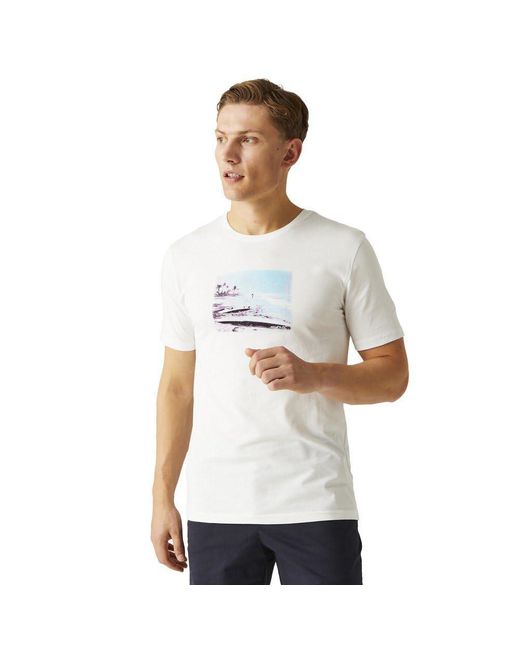 Maglietta da uomo a maniche corte con grafica Cline VIII di Regatta in White da Uomo