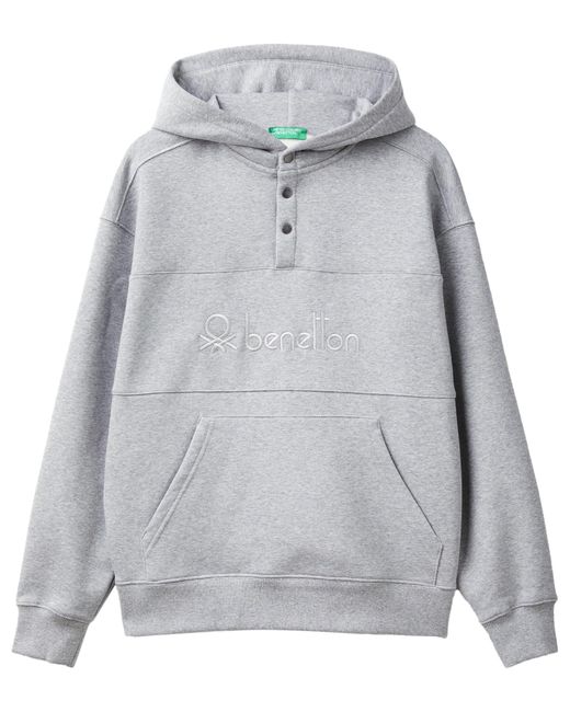 Benetton Gray Shirt C/capp. M/l 3vvuu201p Hooded Sweatshirt for men