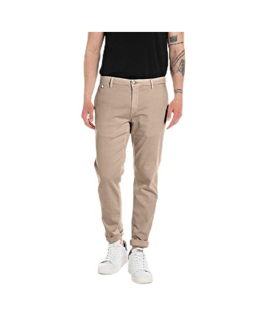 Replay Natural Hyperflex Chino Trousers With Stretch