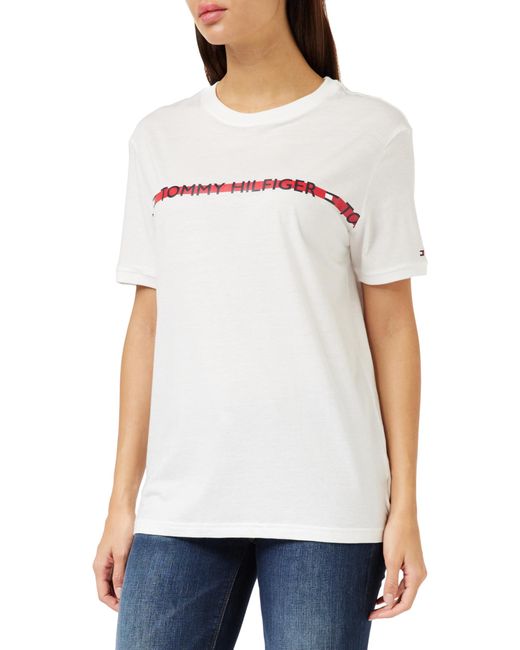 CN SS Tee Logo T-Shirts S/S Tommy Hilfiger en coloris White