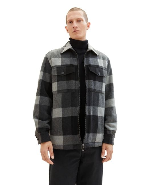 Schwarze Jacke Jacke Mit Karo Innenfutter Jack&Jones XXL Kapuzen