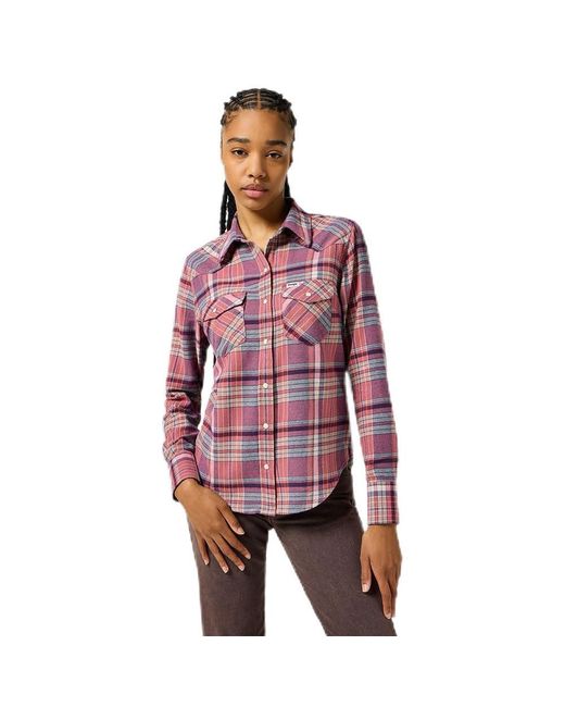 Wrangler Red Slim Western Shirt