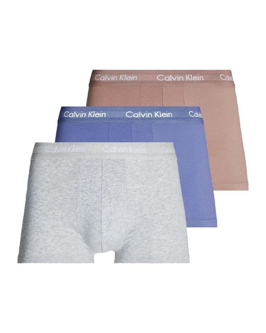 Calvin Klein Blue , , 3p Low Rise Trunk 0000u2664g, Multi for men