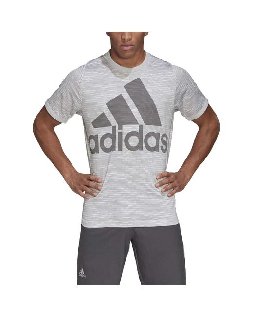 Adidas Gray Logo Tee Primeblue for men