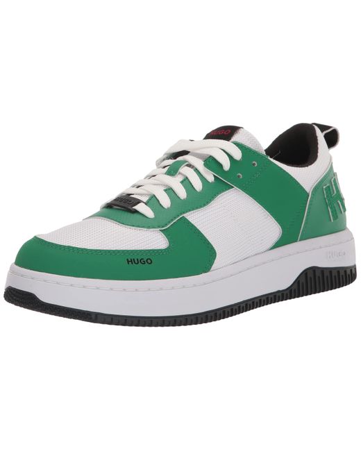 HUGO Green Chunky Leather Low Profile Sneakers for men