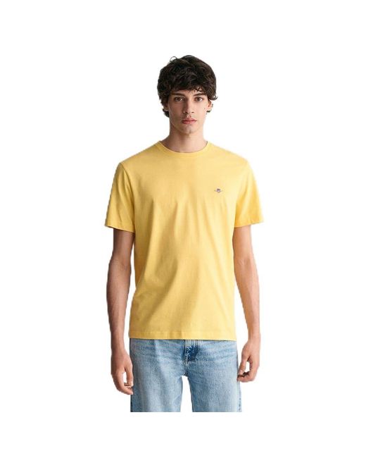 Gant Yellow Reg Shield Ss T-shirt for men