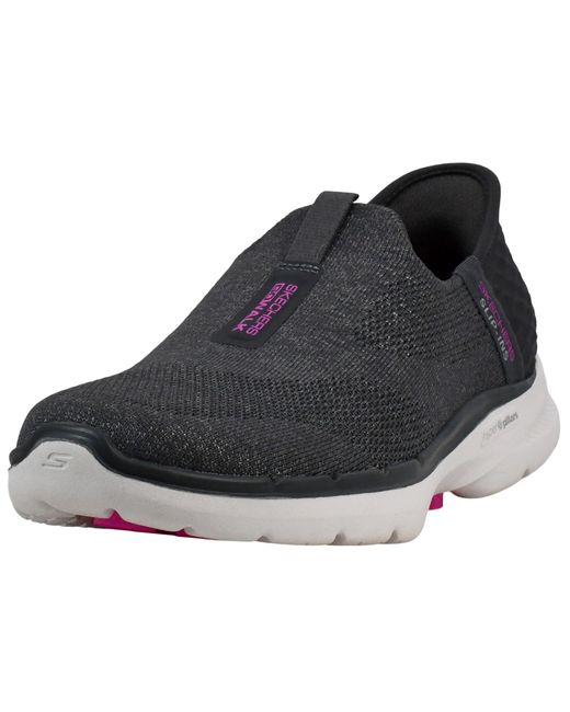 Skechers Black Hands Free Slip-ins Go Walk 6-fabulous View Sneaker