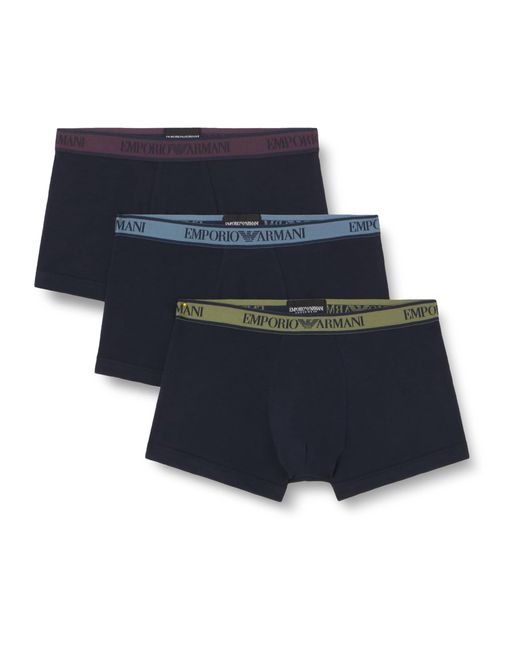 Core Logoband 3 Pack Trunk Les Troncs Emporio Armani pour homme en coloris Bleu Lyst