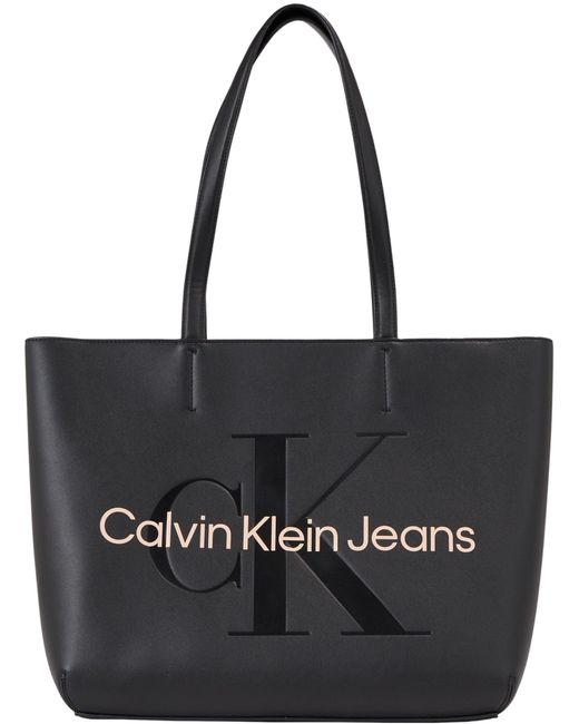 Calvin Klein Black Jeans Tote Bag Tasche Shopper Mittelgroß