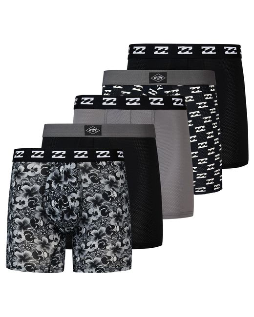 Billabong Black S Underwear 5 Pack Microfiber Performance Boxer Briefs For for men