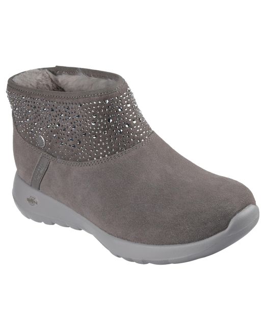 Skechers Gray On-The-go Joy-So Glam Martha Stewart Hands Free Slip-ins Stiefelette