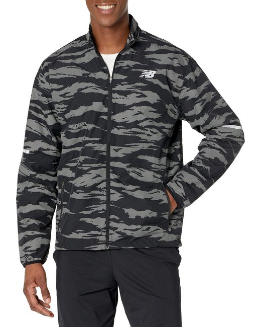 New Balance Reflective Acceleate Jacket Laufbekleidung Laufjacke Schwarz - M in Gray für Herren