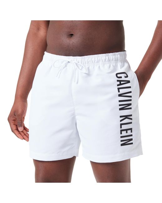 Bañador para Hombre Medium Drawstring Pernera Media Calvin Klein de hombre de color White