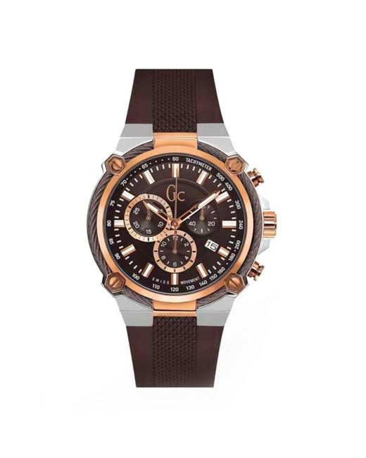 Guess GC Watches Armbanduhren Analog Schweizer Quarzwerk Silikonband Y24004G4 in Multicolor für Herren