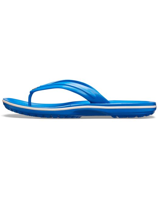 crocs blue flip flops