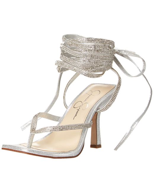 silver wrap sandals