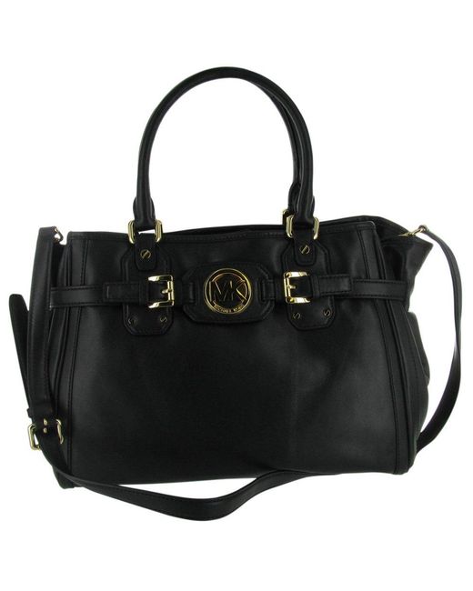 Michael Kors Hudson Leather Large Tote Handbag Black