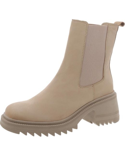 Steve Madden Brown Garth Chelsea-Stiefel aus Leder mit Blockabsatz für