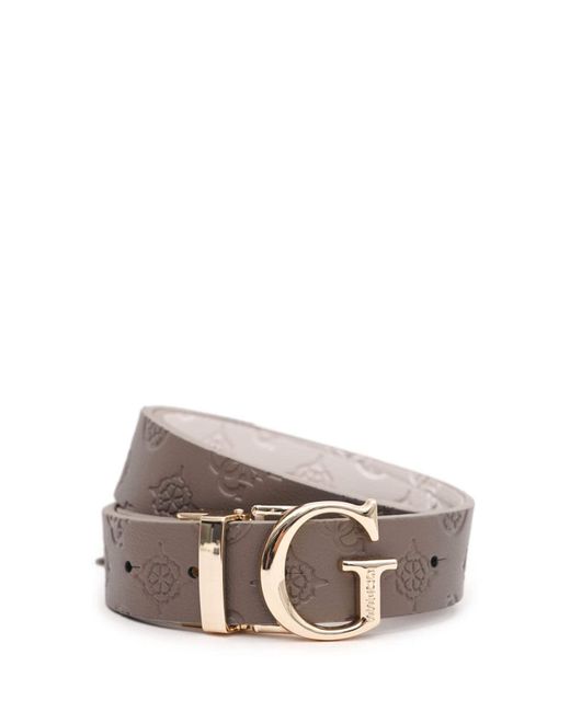 Guess Gray Jena Adjustable And Reversible Pant Belt W95 Dark Taupe Multi - kürzbar