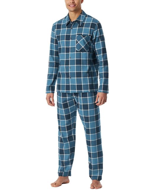 Schiesser Weiche Webware Selected Premium Warming in Blue für Herren