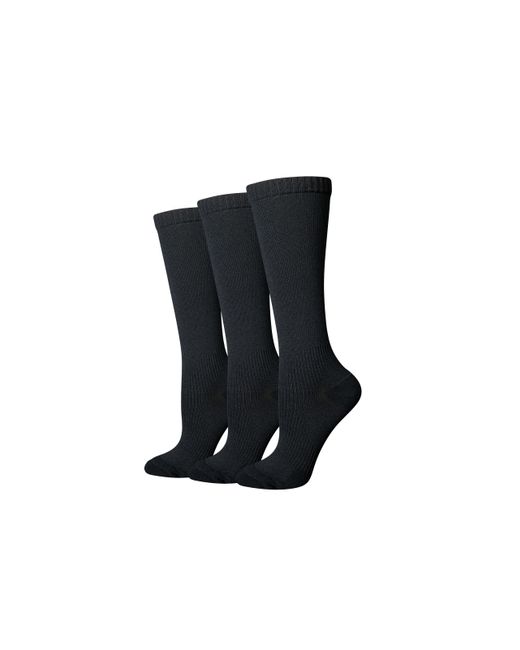 Chaussettes de Compression Non Médicales à Hauteur du Genou - Graduées, Au-dessus du Mollet , 3 Paires, Amazon Essentials en coloris Black