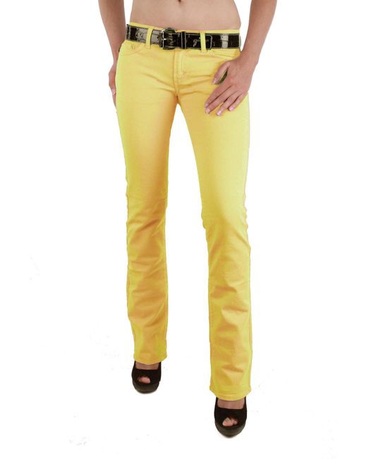 Pantaloni Jeans Bootcut da Donna di Just Cavalli in Yellow