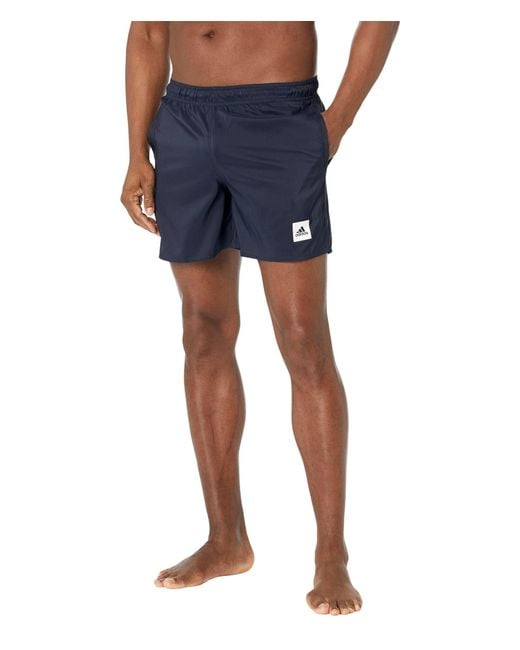 Adidas Blue Solid 15.5" Swim Shorts for men