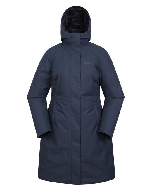 Mountain Warehouse Blue Waterproof & Breathable Ladies Puffer Coat With Taped Seams - Autumn