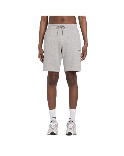 Reebok Identity Small Logo Fleece Short in het Gray voor heren