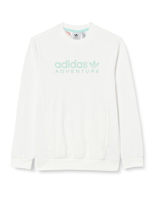 Adidas Crew Shirt Met Lange Mouwen in het White