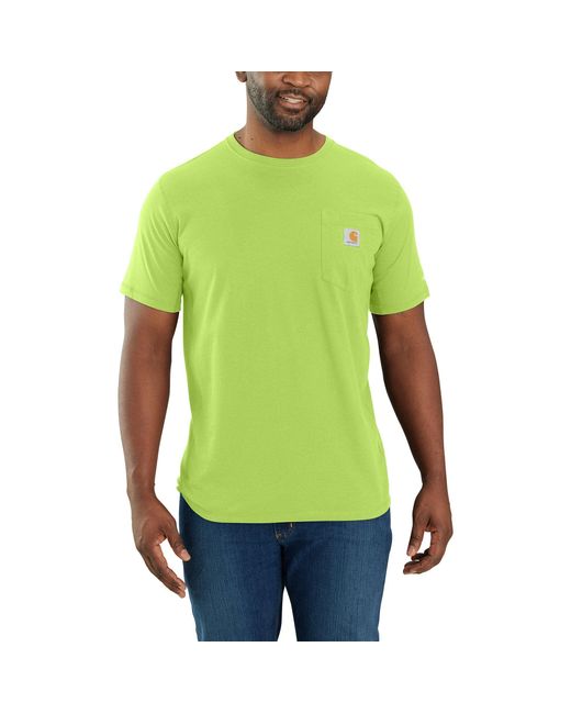 Carhartt Green Force Relaxed Fit Midweight Short Sleeve Pocket Tee Bamboo Md for men