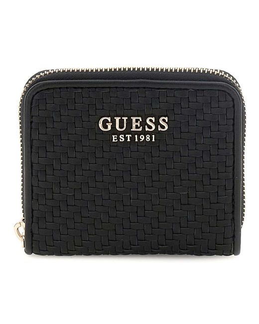 Guess Portemonnee Phaedra Slg Zip Around Wallet Black Zwart