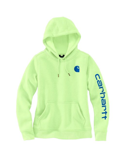 Carhartt Green Plus Size Clarksburg Sleeve Logo Hooded Sweatshirt
