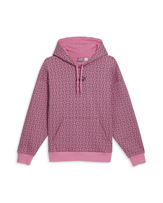 PUMA Purple Womens Logo Love Graphic Hoodie Casual Outerwear Casual Comfort Technology - Pink, Pink, S