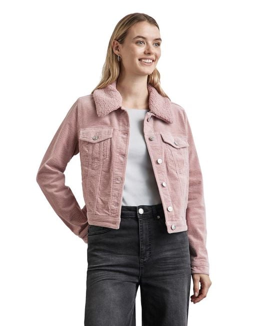 Street One Cord-Jacke mit Teddy-Kragen in Pink Lyst DE