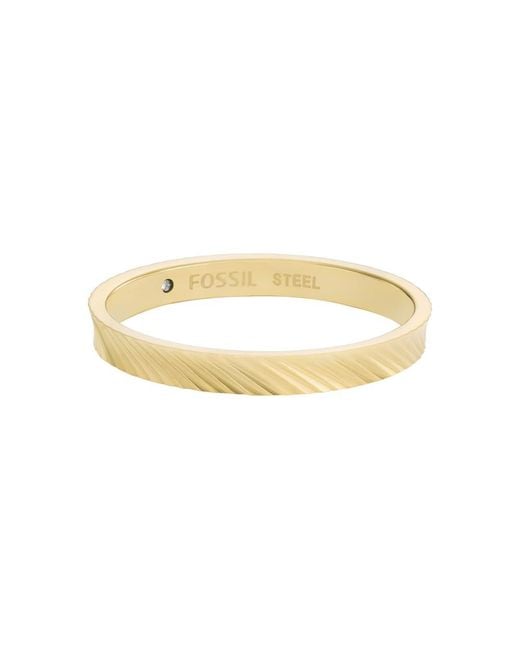 Anello da donna in acciaio di Fossil in Metallic