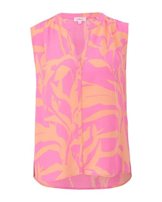 S.oliver Viskosebluse mit Crêpestruktur pink 32