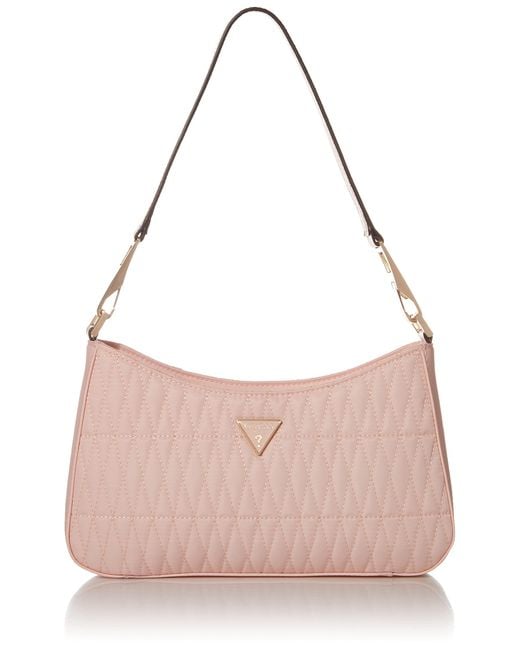 Guess Pink Layla Top Zip Shoulder Bag