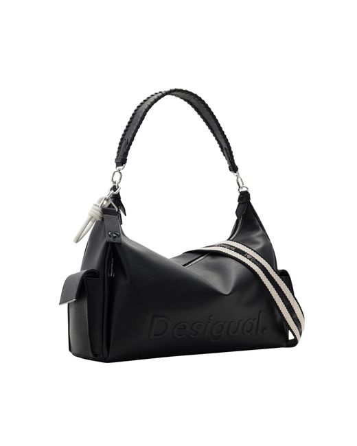 Desigual Black Half Logo 24 New Haba Accessories Pu Shoulder Bag