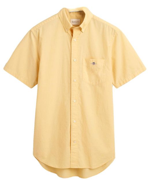 Gant Yellow Reg Poplin Ss Shirt Reg Poplin Ss Shirt for men