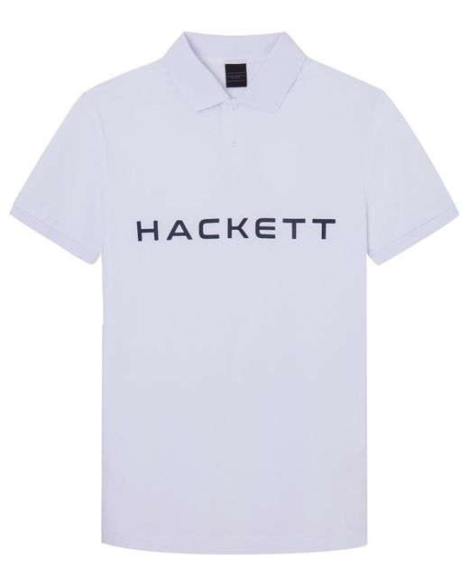 Hackett White Hackett Essential Short Sleeve Polo L for men