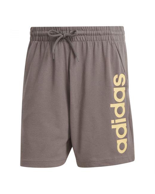 AEROREADY Essentials Single Jersey Linear Logo Shorts Pantalones Cortos Casuales Adidas de hombre de color Gray