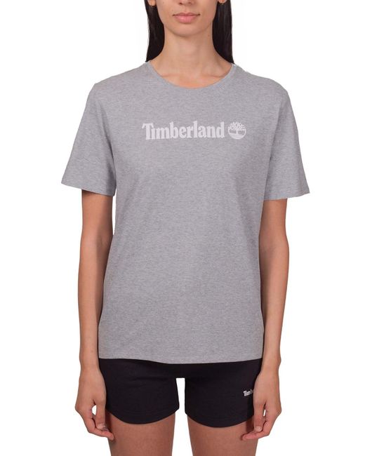 Shirt Donna con Logo lineare - Taglia di Timberland in Gray