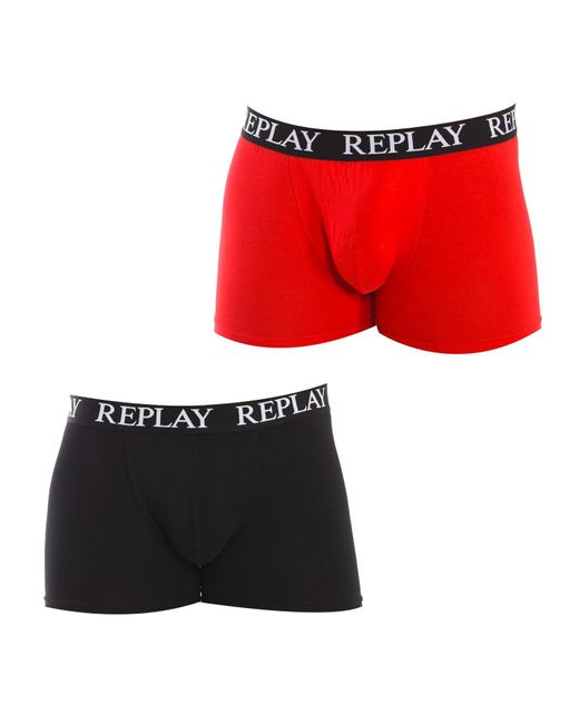 Replay Red Boxer Shorts With Logo for men