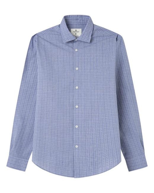 Camisa De Popelina De Cuadros Diarios Springfield de hombre de color Blue