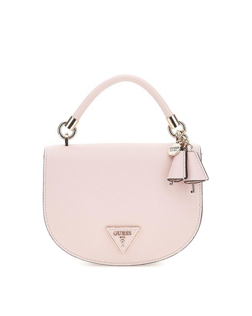 Guess Gizele Mini Saddle Crossbody - Handtas, Roze, One Size in het Pink